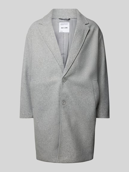 ONLY & SONS Oversized Mantel mit Reverskragen Modell 'WORF' Hellgrau Melange 2