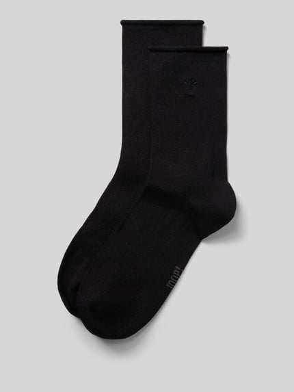 Produktfoto, Socken aus Viskose-Mix im 2er-Pack von JOOP! COLLECTION, einfarbig schwarz, glatte Textur, körpernaher Schnitt