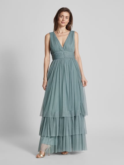 Lace & Beads Avondjurk in laagjeslook Groen - 4