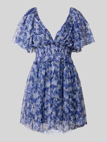 Lace & Beads Cocktailkleid mit Volants Dunkelblau 2