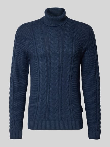 Blend Gebreide coltrui, model 'BASIM' Marineblauw - 2