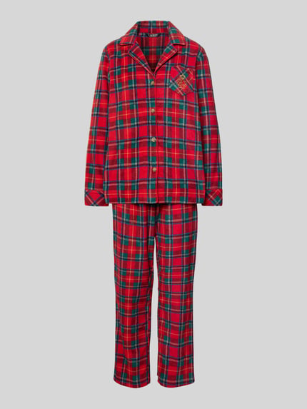 Lauren Ralph Lauren Pyjama mit Reverskragen Rot 1