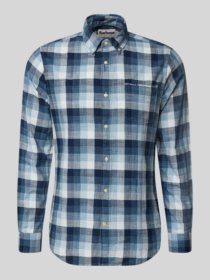 Barbour Tailored Fit Freizeithemd aus reiner Baumwolle Marine 2