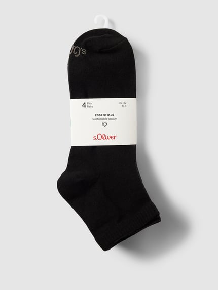 s.Oliver RED LABEL Skarpety z detalami z logo w zestawie 4 szt. Czarny 3