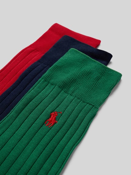 Polo Ralph Lauren Underwear Sokken met labelstitching in een set van 3 paar Marineblauw - 2