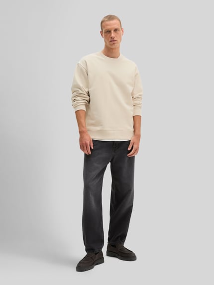 Marc O'Polo Relaxed Fit Sweatshirt aus reiner Baumwolle Sand 1