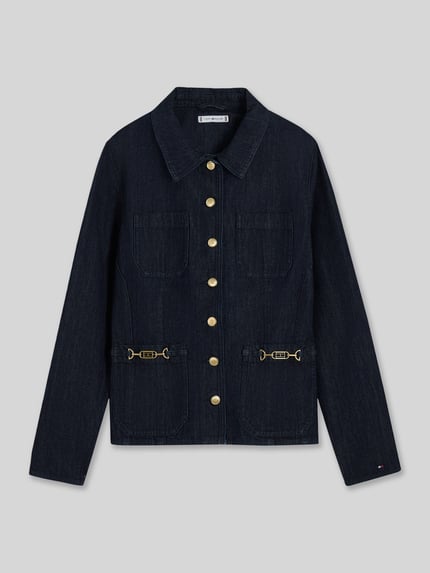 Tommy Hilfiger Jeansjacke mit goldfarbenen Kettendetails Jeansblau 2