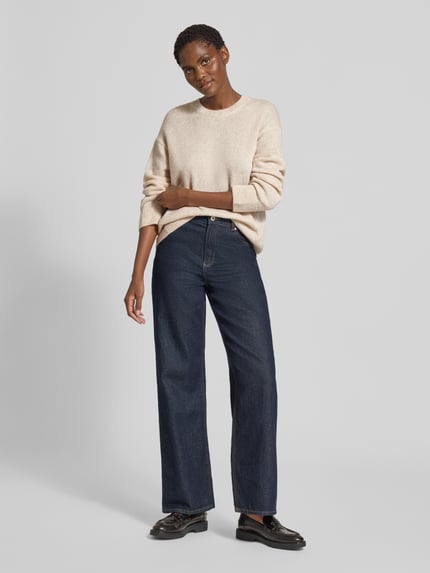 Marc O'Polo Loose Fit Strickpullover aus Schurwoll-Mix Offwhite 1