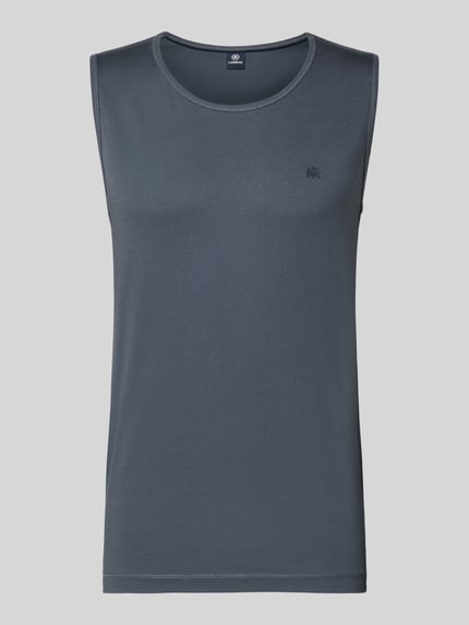 Produktfoto, top Tanktop mit Rundhalsausschnitt und Logo-Print von Lerros, bawełna, krój regular fit, okrągły dekolt, nadruk z logo, długość tyłu 69 cm w rozmiarze M