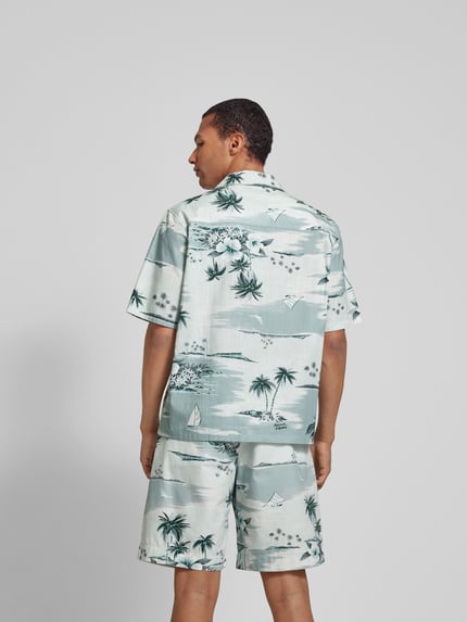 MAISON KITSUNÉ Koszula casualowa z nadrukiem na całej powierzchni Jasnoszary 5