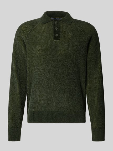 Jake*s Studio Men Strickpullover mit Polokragen Dunkelgruen 2