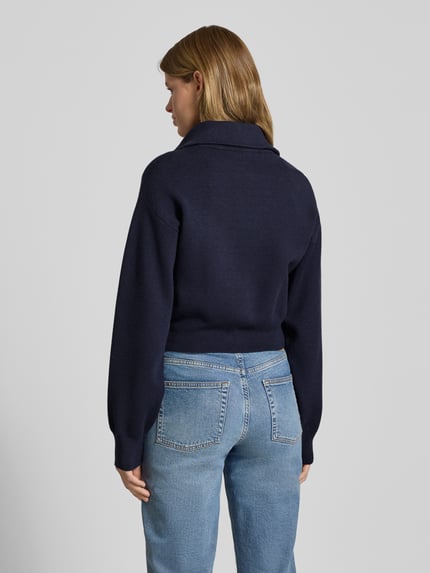 LeGer Cropped Strickjacke aus Viskose-Mix Modell 'Jaden' Marine 5