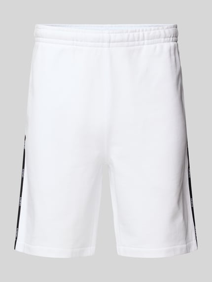 Lacoste Regular Fit Sweatshorts mit Galonstreifen Weiss 2
