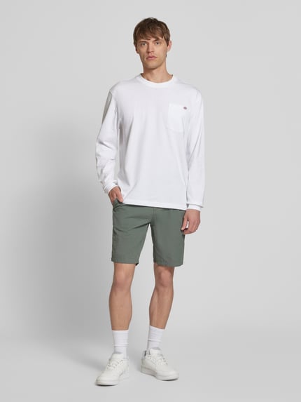 ONLY & SONS Regular Fit Shorts mit Strukturmuster Modell 'LEO LIFE' Mittelgrau 1