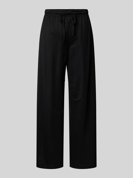 Produktfoto, Loose Fit Weite Hose aus Viskose-Mix Modell 'JANY' von Only, schwarz, unifarben, elastischer Bund mit Tunnelzug, glatte Oberfläche
