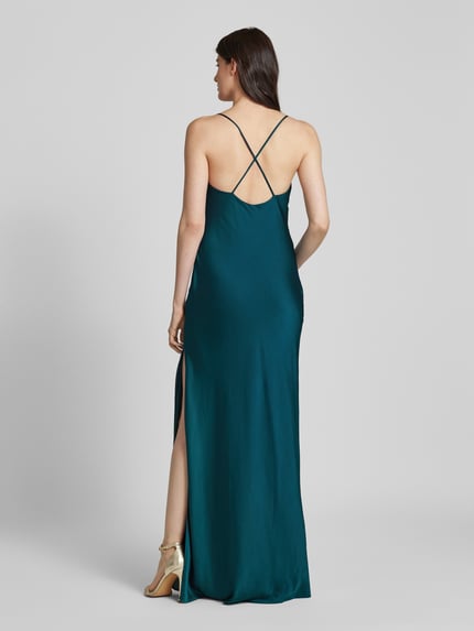 Jake*s Cocktail Maxi-jurk met cascadehals Donkergroen gemêleerd - 5