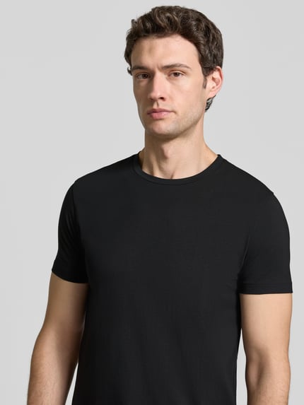 HUGO T-shirt met logoprint in een set van 2 stuks, model 'HUGO-Round' Zwart - 3