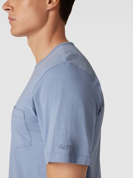 Colours & Sons T-Shirt mit Brusttasche Modell 'SLUB YARN' Rauchblau 3