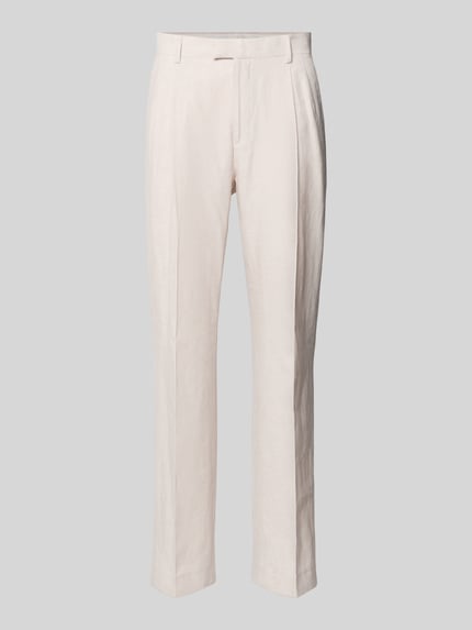 Produktfoto, Anzughose aus Leinen-Mix mit Bügelfalten von MCNEAL in Beige, Wide-Fit, Leinen-Baumwoll-Mix, strukturierte Oberfläche