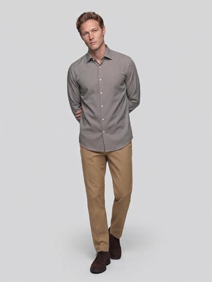 BOSS Slim Fit Businesshemd aus reiner Baumwolle Modell 'H-Hank-K' Dunkelbraun 1