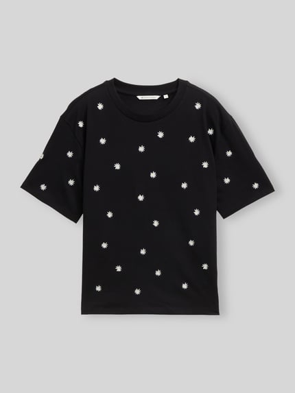 Tom Tailor Denim t-shirt o kroju boxy fit z czystej bawełny Czarny 2