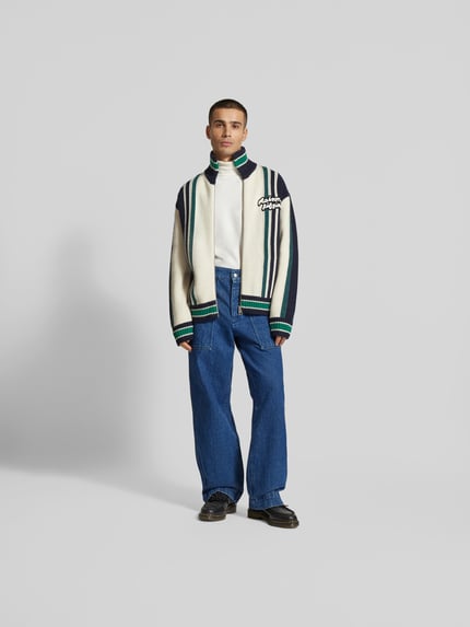 MAISON KITSUNÉ Jeansjacke mit Knopfleiste Multi Stylebop 1