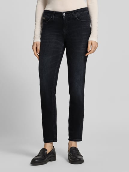 CAMBIO Slim Fit Jeans mit Label-Detail Modell 'PIPER CROPPED' Black 4