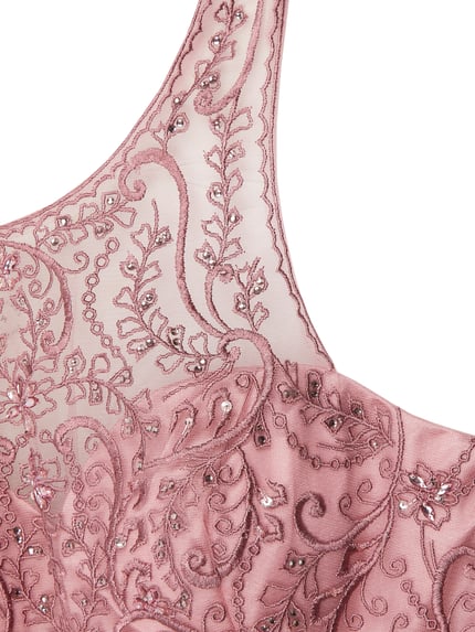LUXUAR FASHION Sukienka koktajlowa zdobiona kamieniami Fiołkoworóżowy 2