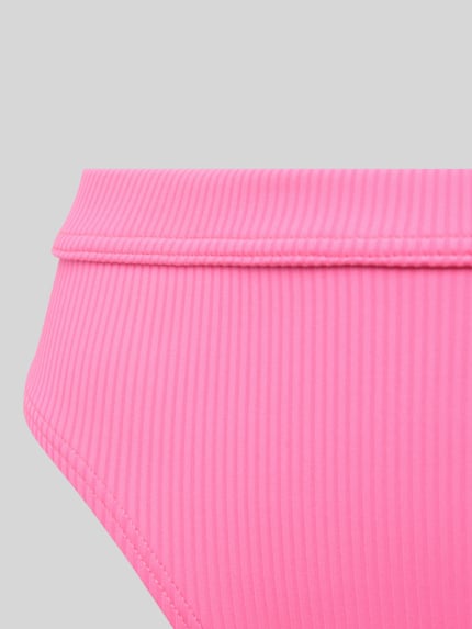 Venice Beach Figi bikini z wysokim stanem i detalem z logo model ‘Lucky’ Mocnoróżowy 2