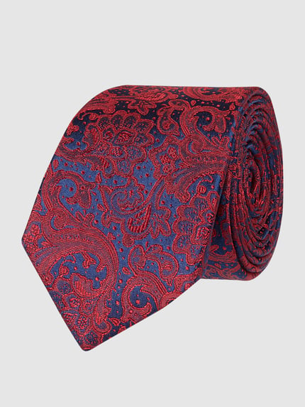 MONTI Seidenkrawatte mit Paisley-Muster Rot 1