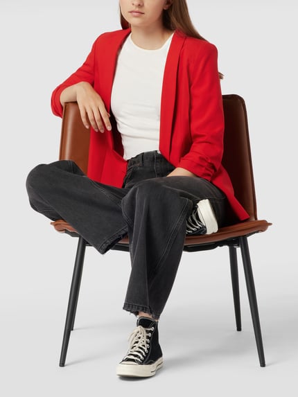 PIECES Regular Fit Longblazer mit Viskose-Anteil Modell 'BOSELLA' Hellrot 1