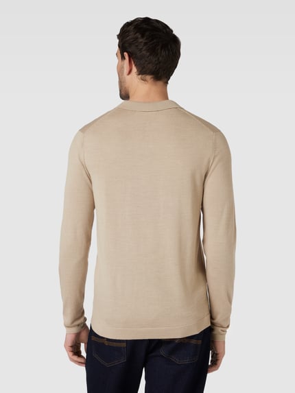 Selected Pullover mit Polokragen in unifarbenem Design Offwhite 5