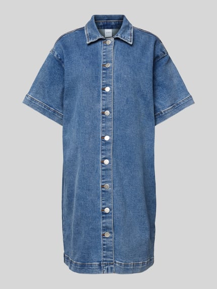 YAS Knielange jeansjurk met doorknoopsluiting, model 'ELSA' Jeansblauw - 2