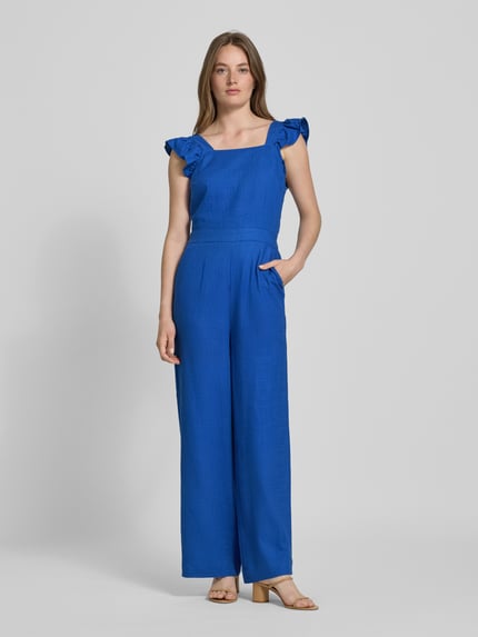 YAS Loose Fit Jumpsuit aus Viskose-Leinen-Mix Modell 'ISMA' Royal 4