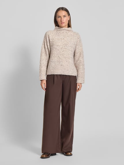 FREE/QUENT Strickpullover mit gerippten Abschlüssen Modell 'Grsnemes' Beige 1