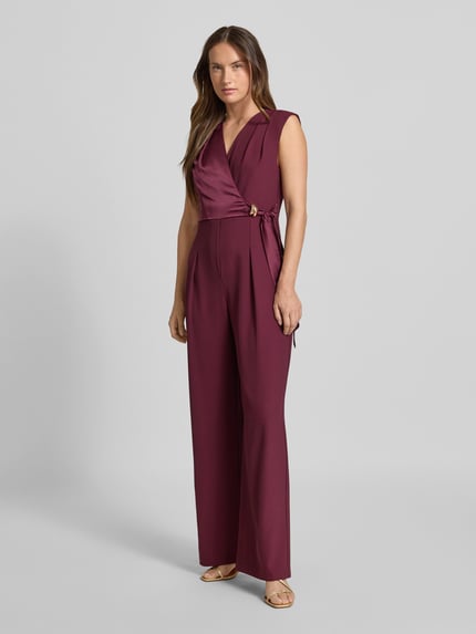 Rinascimento Jumpsuit mit V-Ausschnitt Bordeaux 1