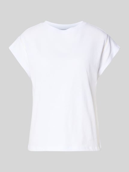 COMMA T-Shirt mit Rundhalsausschnitt und Häkelspitze Weiss 2
