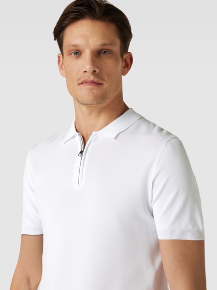 Antony Morato Poloshirt mit kurzer Reißverschlussleiste Offwhite 3