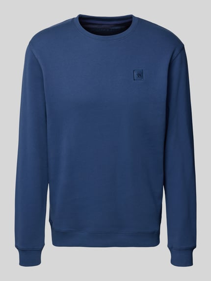 Produktfoto, Sweatshirt mit Label-Detail von Scotch & Soda, Herren, reine Baumwolle, lockerer Schnitt, gerippte Abschlüsse, Rundhalsausschnitt