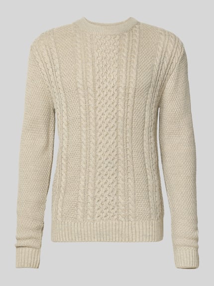JACK & JONES Gebreide pullover met ribboorden, model 'PAUL' Offwhite gemêleerd - 2