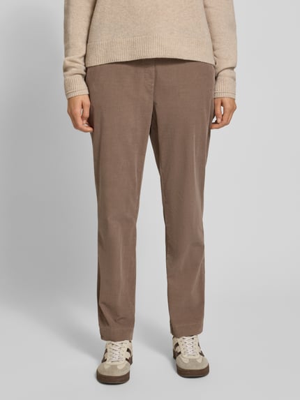 TONI Broek met verkorte pasvorm en elastische band, model 'sue' Taupe - 4
