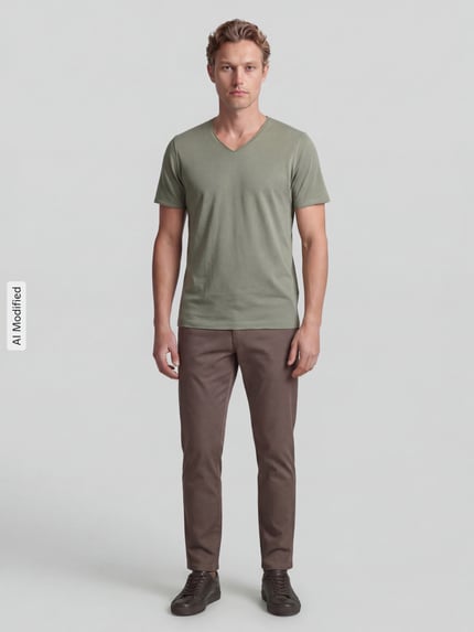 MCNEAL T-Shirt mit V-Ausschnitt Lind 1