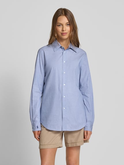 Polo Ralph Lauren Regular fit overhemdblouse met logostitching Donkerblauw - 4
