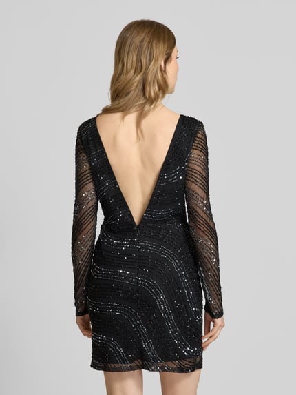 Lace & Beads Cocktailjurk met boothals Zwart - 5