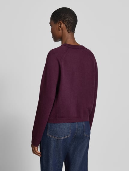 Marc O'Polo Relaxed Fit Strickjacke aus Baumwoll-Mix Bordeaux 5