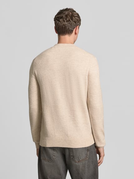 MCNEAL Regular Fit Strickpullover mit gerippten Abschlüssen Kitt Melange 5