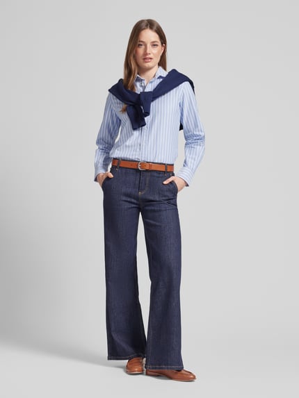 Polo Ralph Lauren Bluzka koszulowa z wyhaftowanym logo model ‘Kendal’ Jasnoniebieski melanż 1