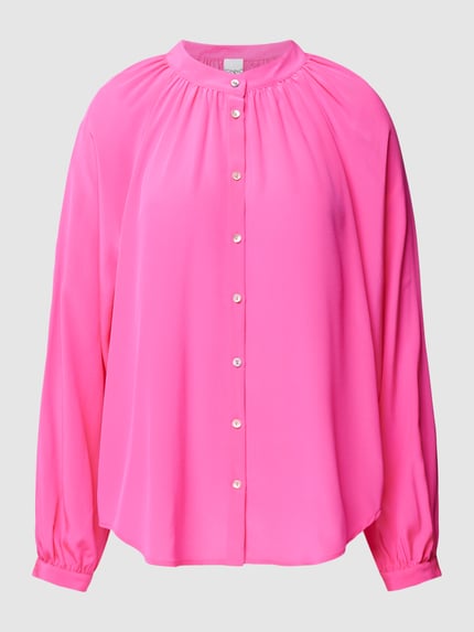 Tonno & Panna Seidenbluse in unifarbenem Design Modell 'Birteton' Pink 2