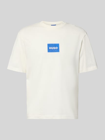 HUGO Blue Regular Fit T-Shirt aus reiner Baumwolle Modell 'NAYONIX' Offwhite 2