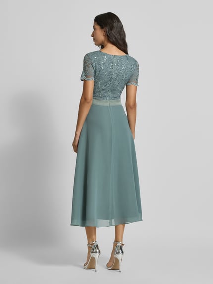 SWING Cocktailkleid mit Spitze und V-Ausschnitt Lind 5